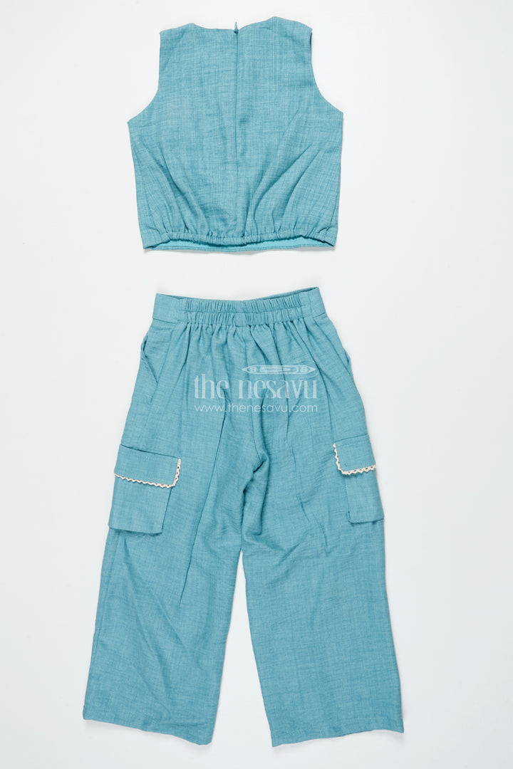 Girls Co-Ord Set with Thread Embroidery for Festive Events and School Programs