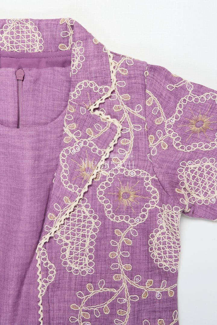 Girls Ethnic Co-Ord Set with Embroidered Jacket for Celebrations and School Events