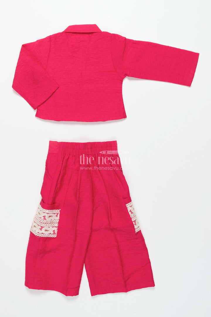 Toddler Girls Co-Ord Set with Thread Embroidery for Festive Occasions