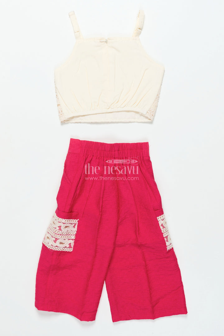 Toddler Girls Co-Ord Set with Thread Embroidery for Festive Occasions