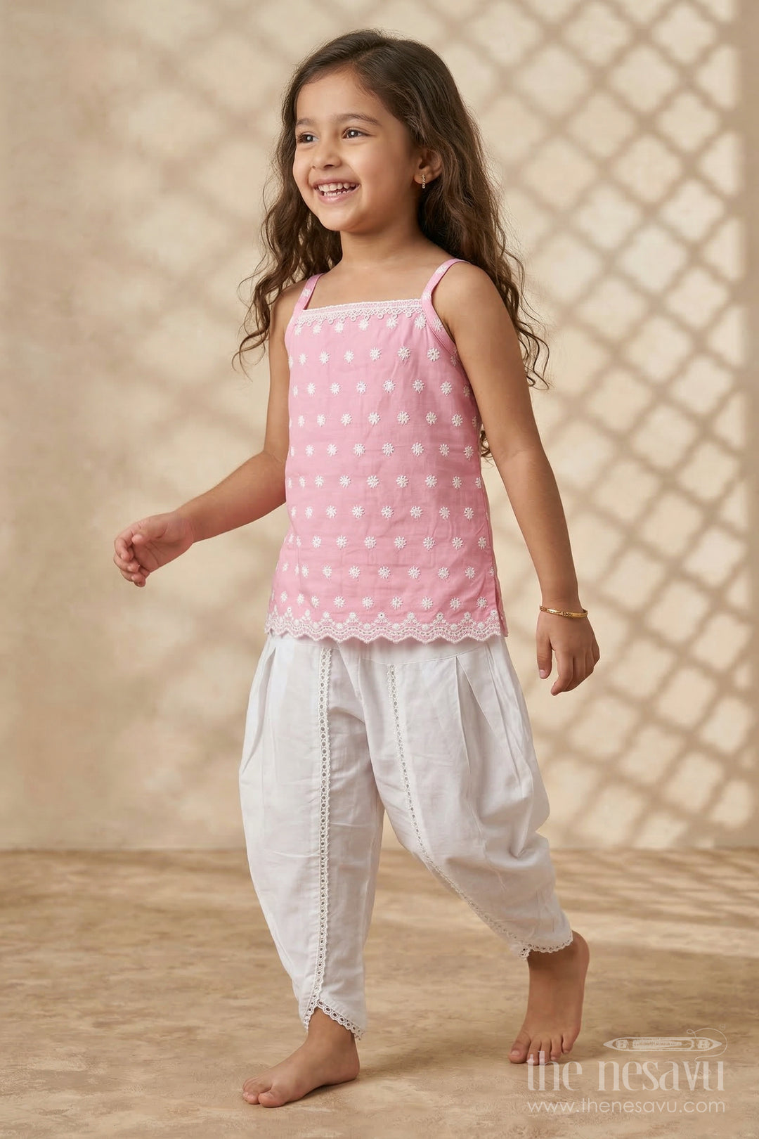 Girls Dhoti Set for Traditional Celebrations and Festive Wear