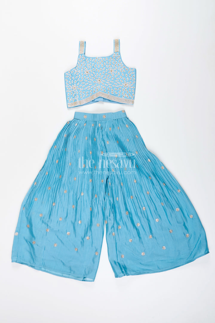 Girls sharara set with thread embroidery for weddings and mehendi events
