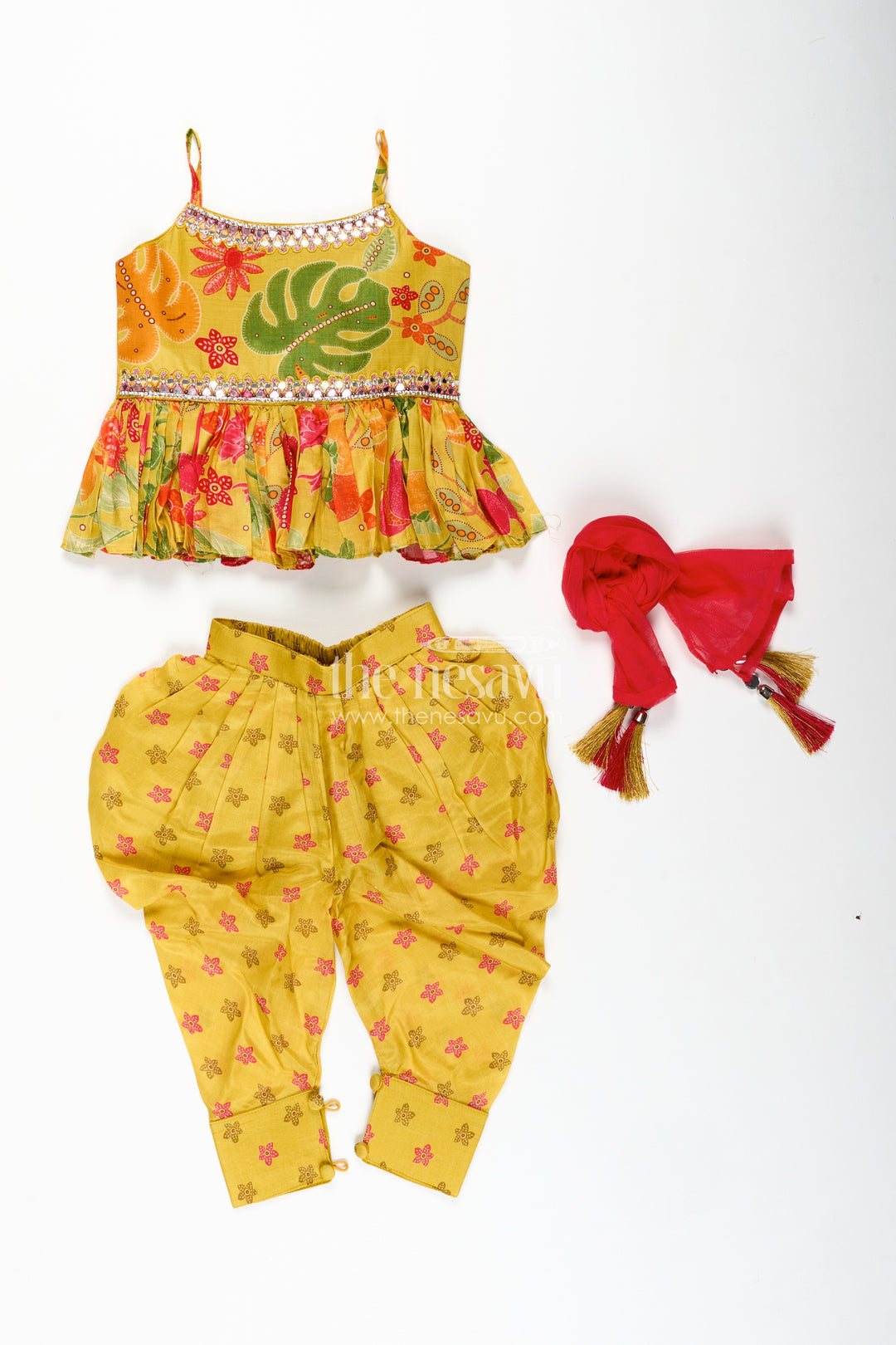 Girls Ethnic Suit With Dupatta Festive Kurti Set