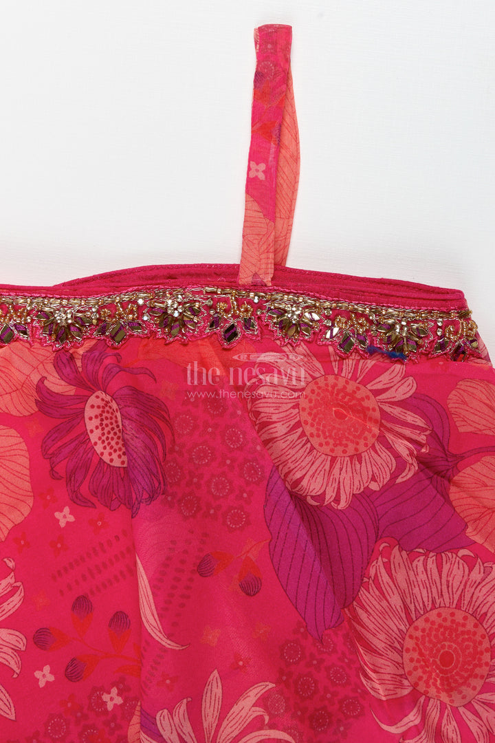 Ethnic Palazzo Pants Set For Girls Contemporary Style Printed Celebration Wear