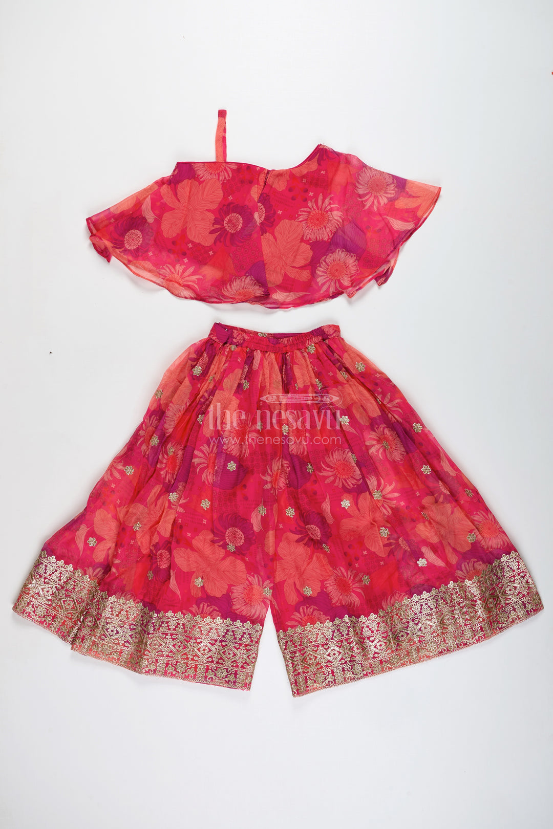 Ethnic Palazzo Pants Set For Girls Contemporary Style Printed Celebration Wear