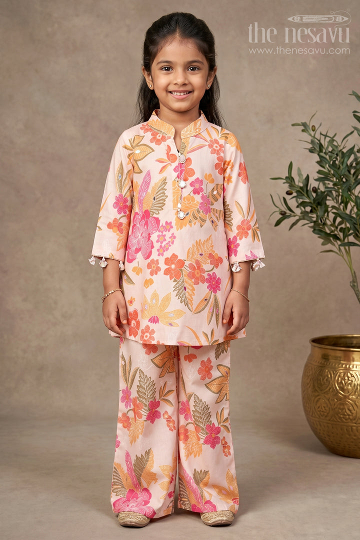 Girls Printed Sharara Set in Soft Cotton for Summer Ethnic Wear