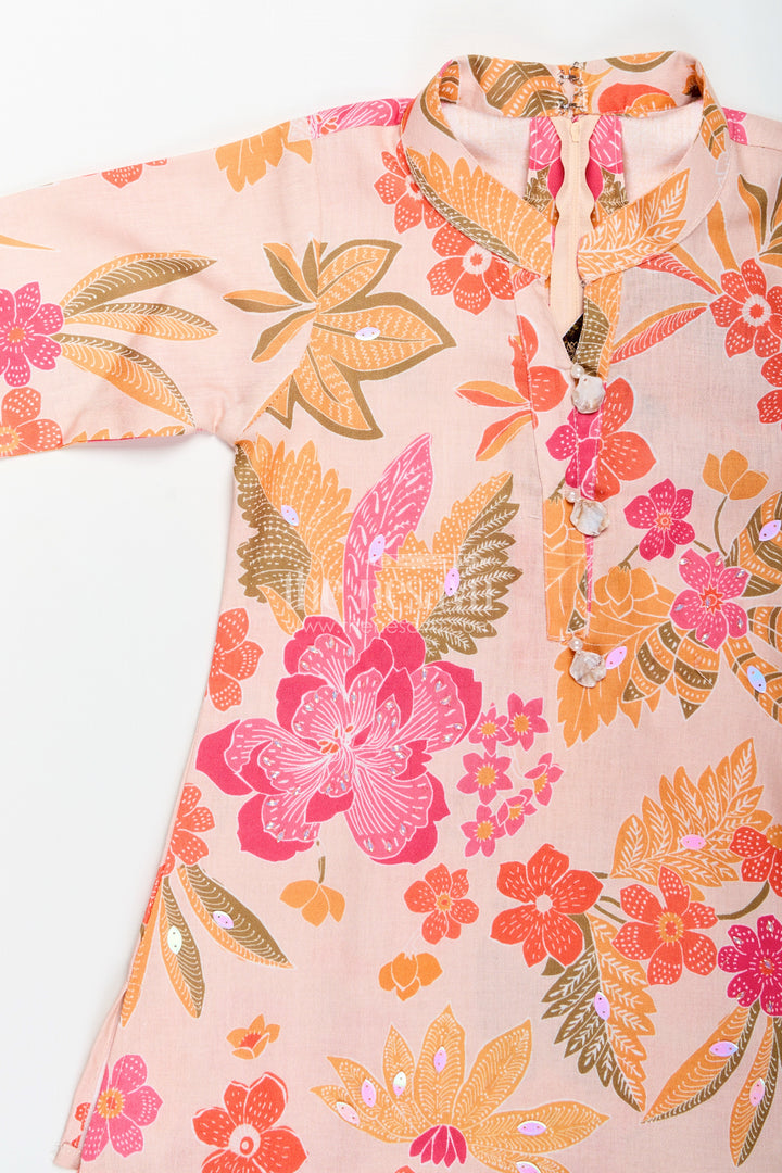 Girls printed sharara set in soft cotton for summer ethnic wear
