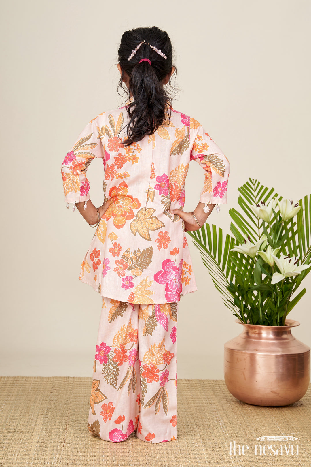 Girls printed sharara set in soft cotton for summer ethnic wear