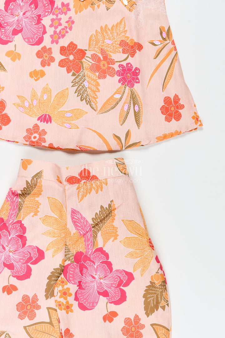 Girls printed sharara set in soft cotton for summer ethnic wear