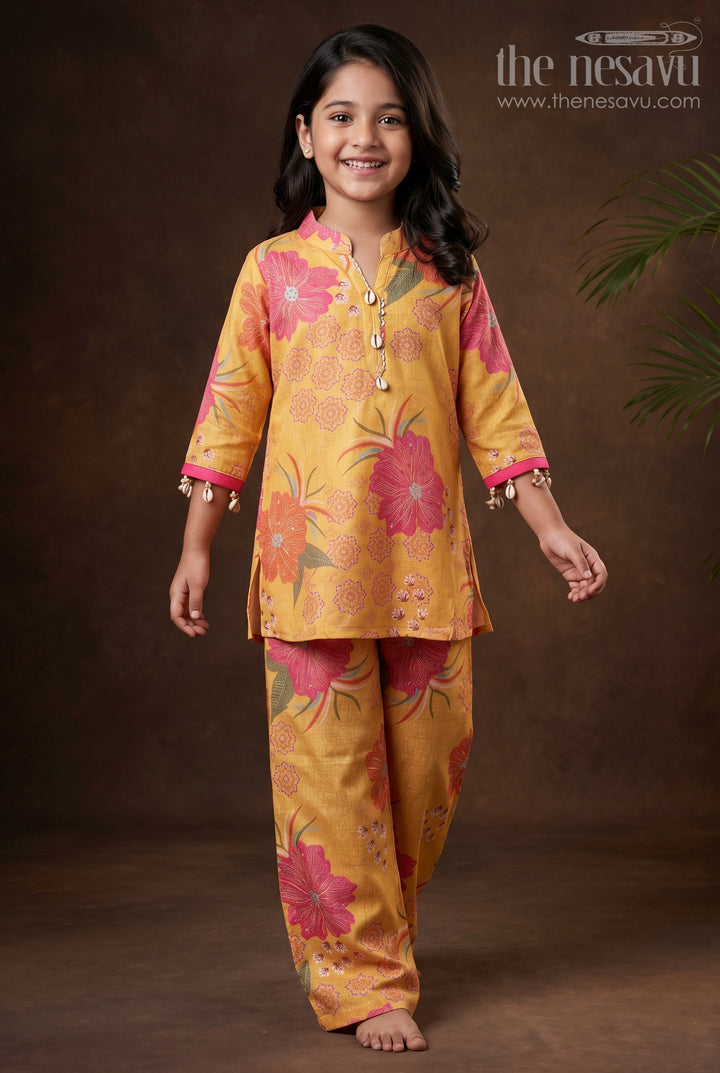 Floral Cotton Sharara Set with Cheerful Digital Print