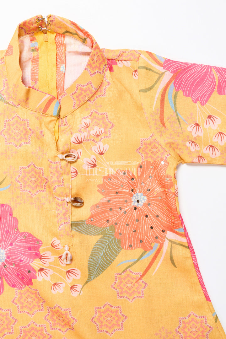 Floral cotton sharara set with cheerful digital print