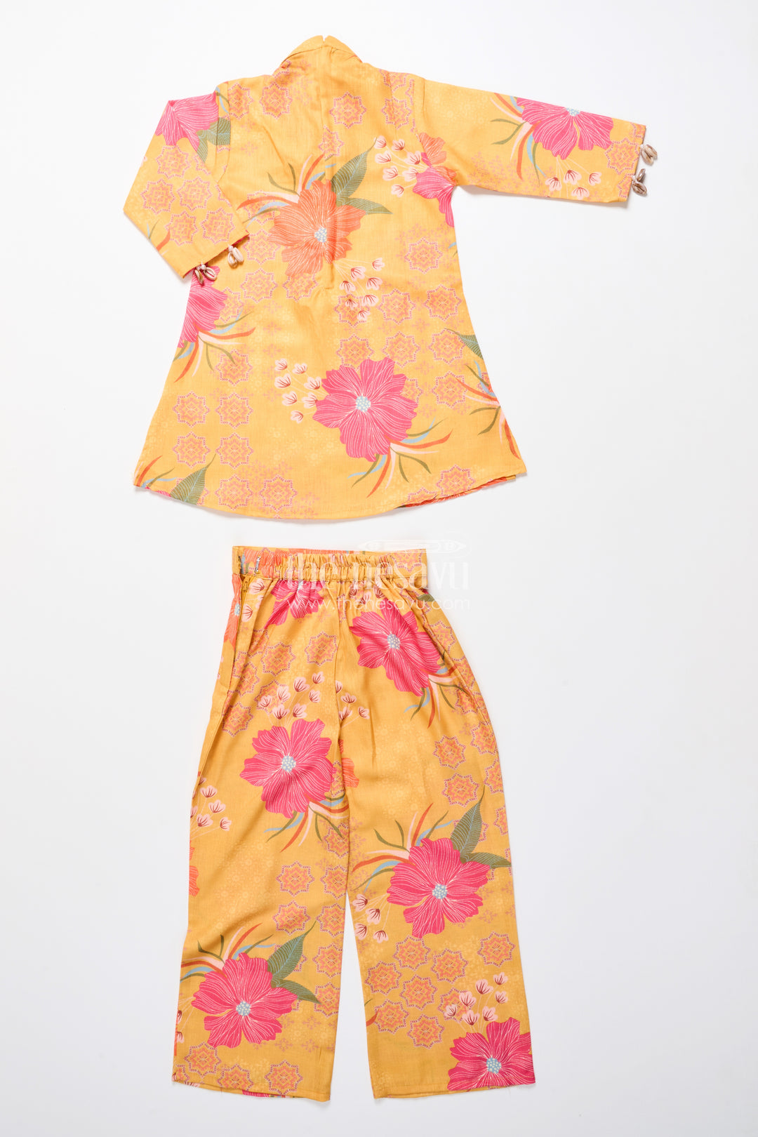 Floral cotton sharara set with cheerful digital print