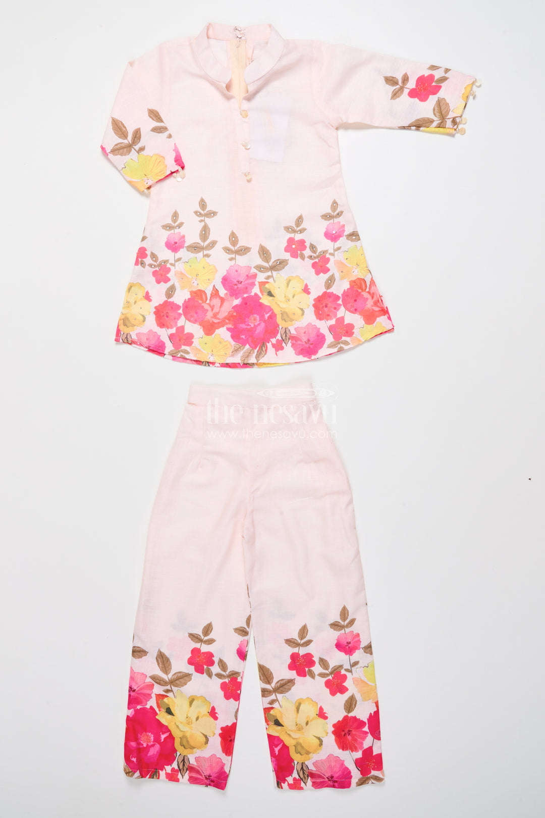 Girls Co-Ord Set with Floral Digital Print A Comfy Festive Pick for All Occasions