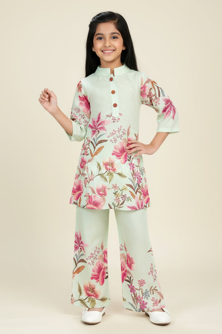 272.Cotton Sharara Set for Girls with Floral Digital Print