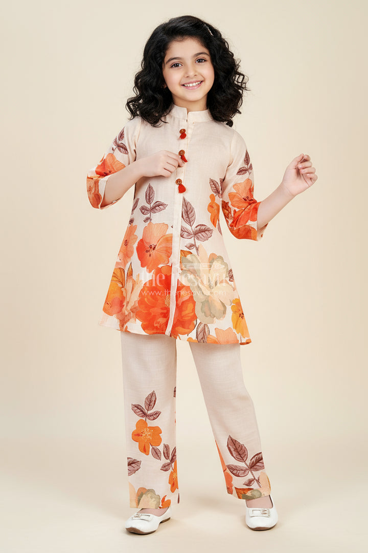 271.Foral Cotton Sharara Set for Girls for Ethnic School Events