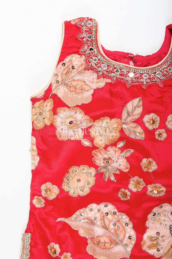 Designer dhoti set with embroidered kurta – ethnic wear for little girls