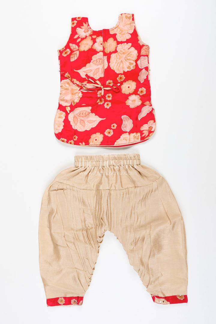 Designer dhoti set with embroidered kurta – ethnic wear for little girls