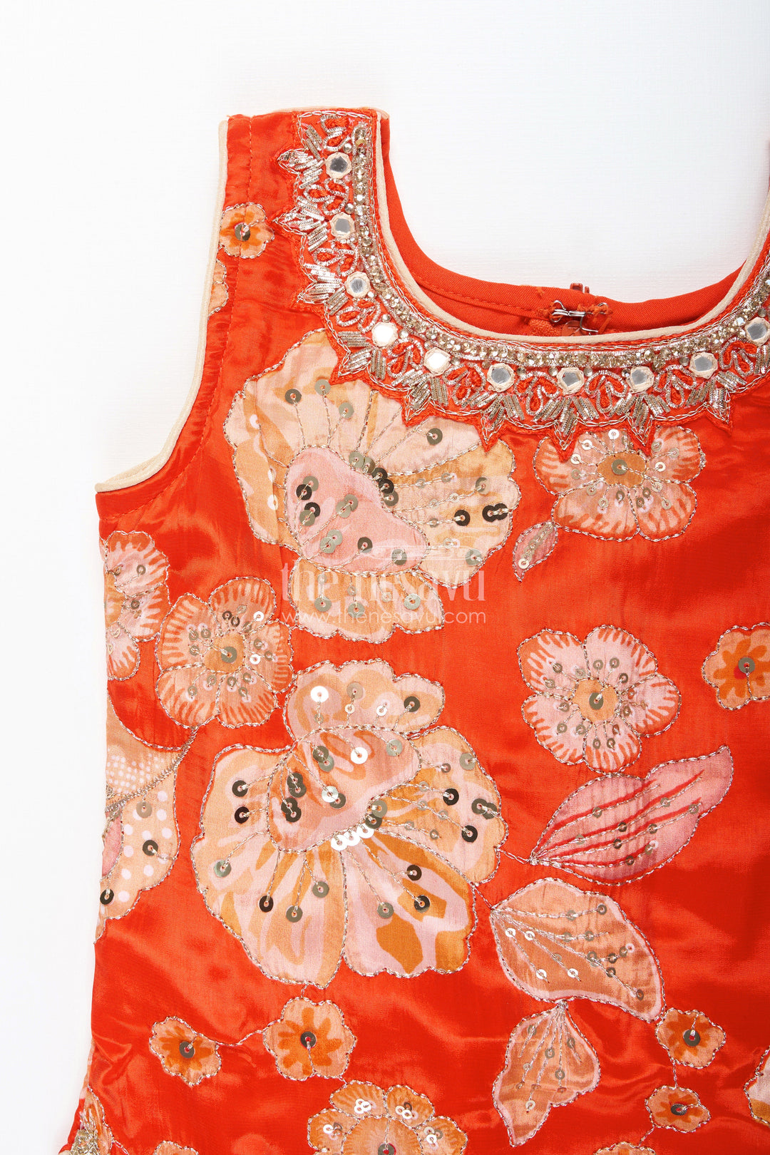 Ethnic dhoti set with floral embroidered kurta – traditional wear for girls