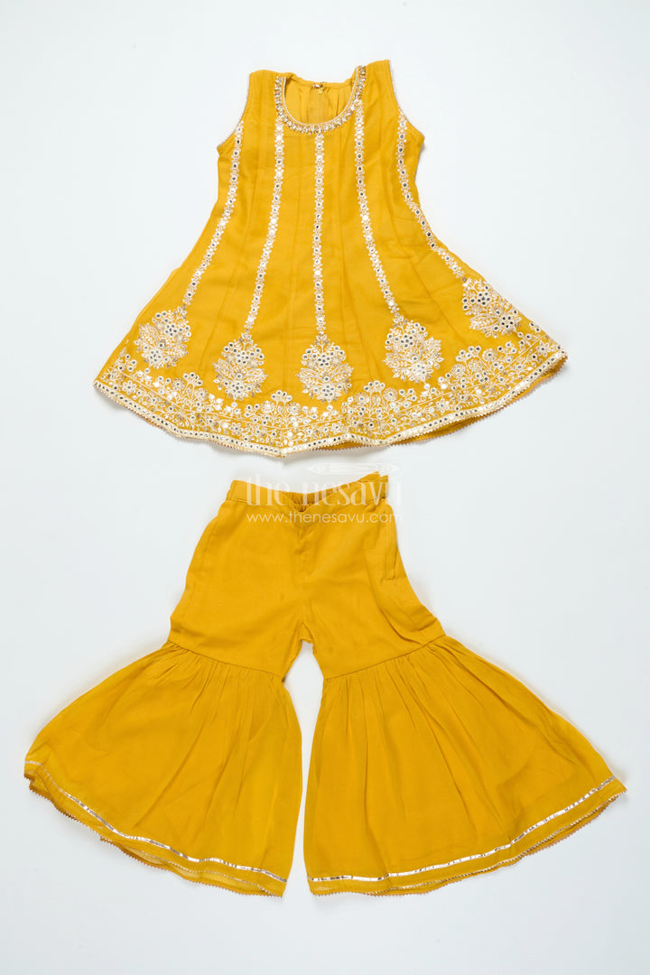 Embroidered Girls Sharara Set with Dupatta Perfect for Wedding and Festive Celebrations