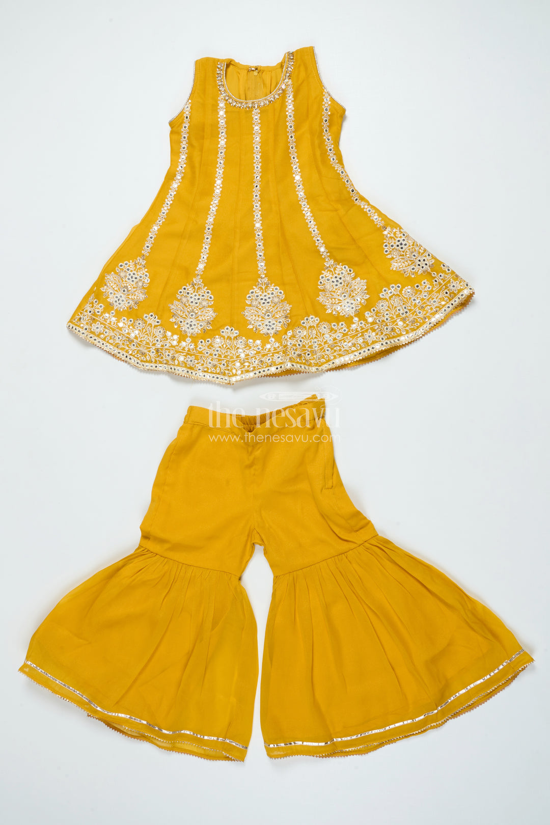 Embroidered Girls Sharara Set with Dupatta Perfect for Wedding and Festive Celebrations