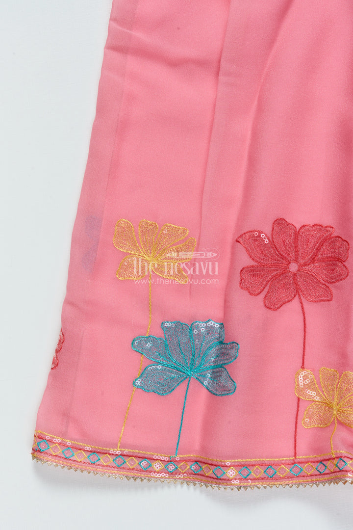 Sequinned Georgette Sharara Set for Girls with Dupatta Perfect for Weddings and Cultural Events