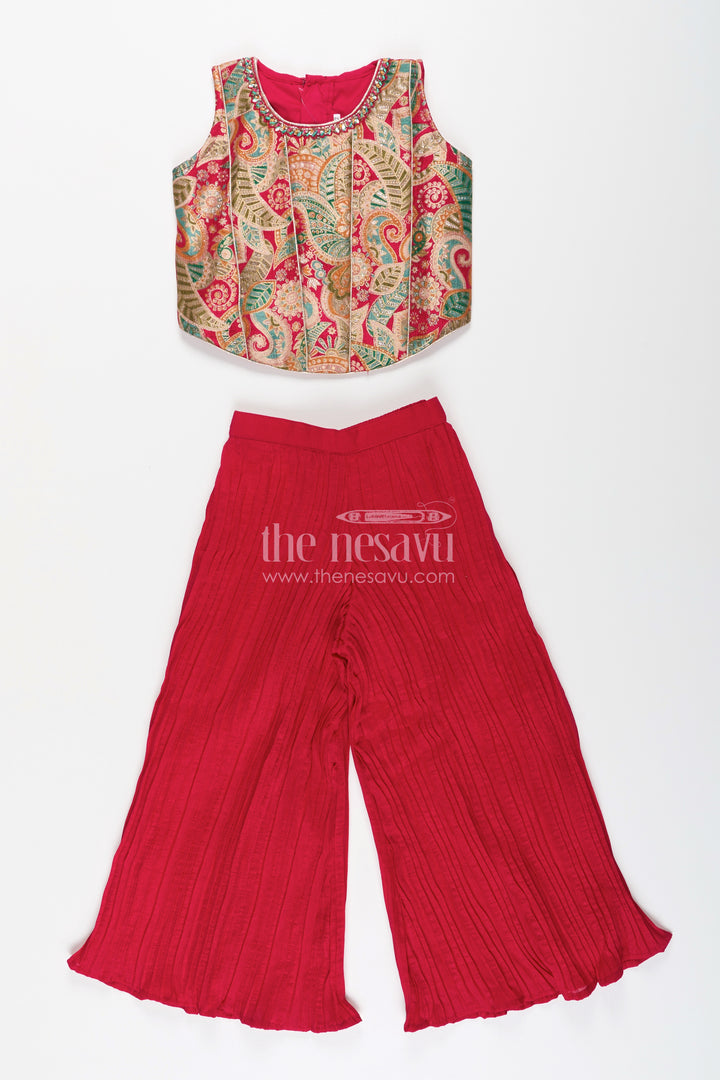 Girls sharara set with embroidered yoke for festive and ethnic functions