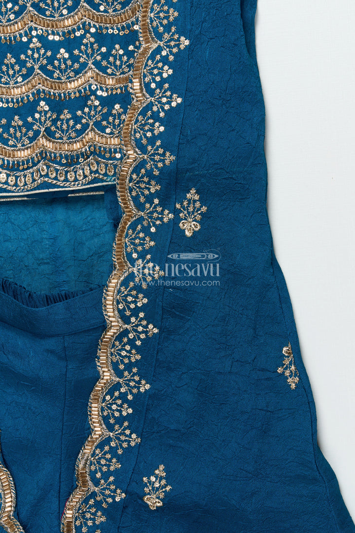 Girls Sharara and Shrug Set with Embroidery for Festive Family Functions