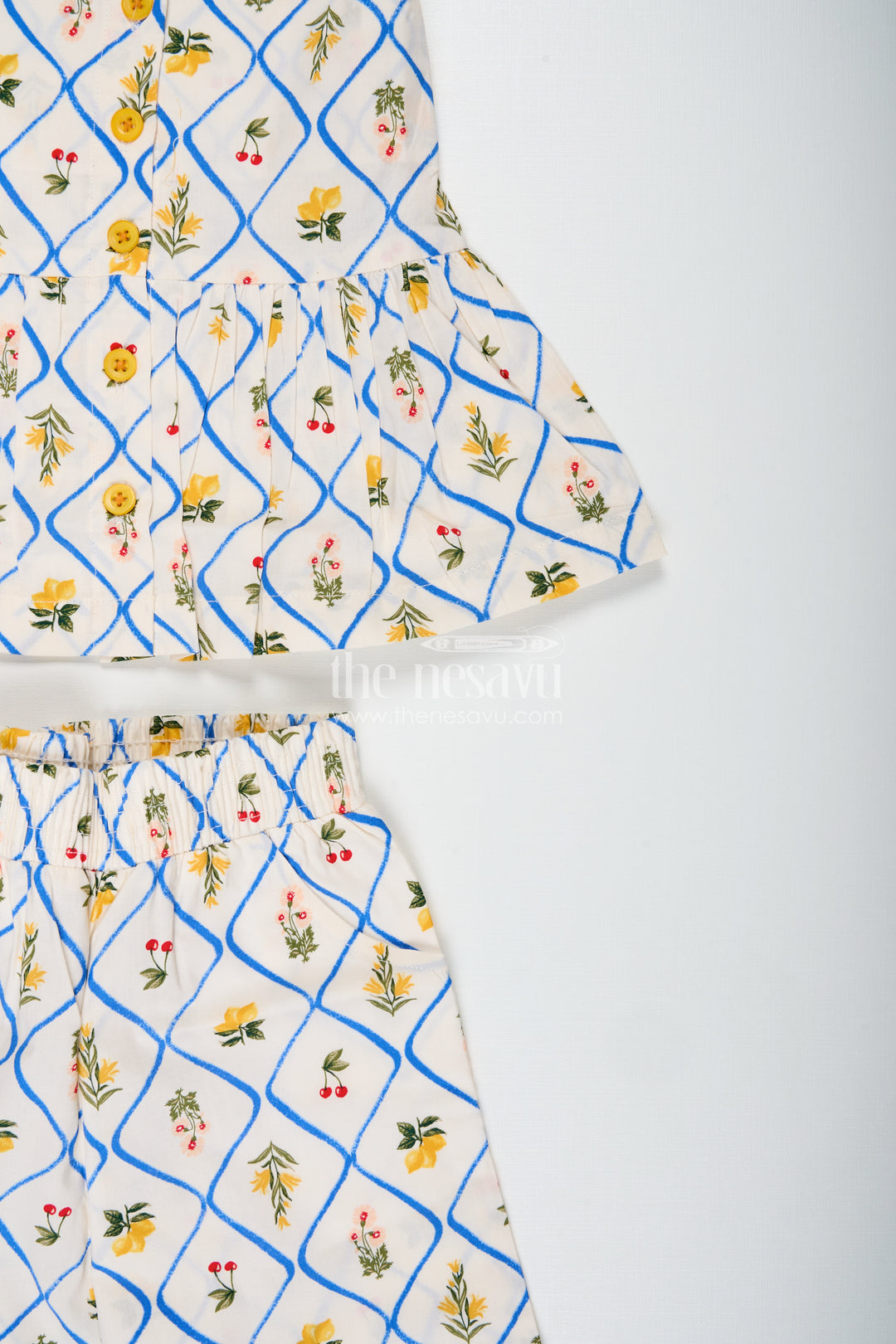 Shoulder Cutout Floral CoOrd Set For Baby Girls
