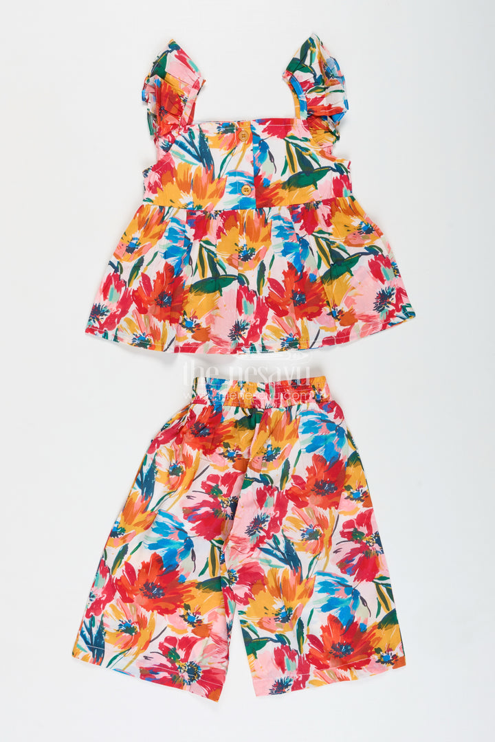 Printed Palazzo Set For Baby Girls Casual Occasions