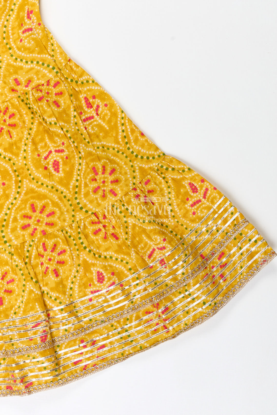 Girls ethnic sharara set with yellow floral prints for festivals