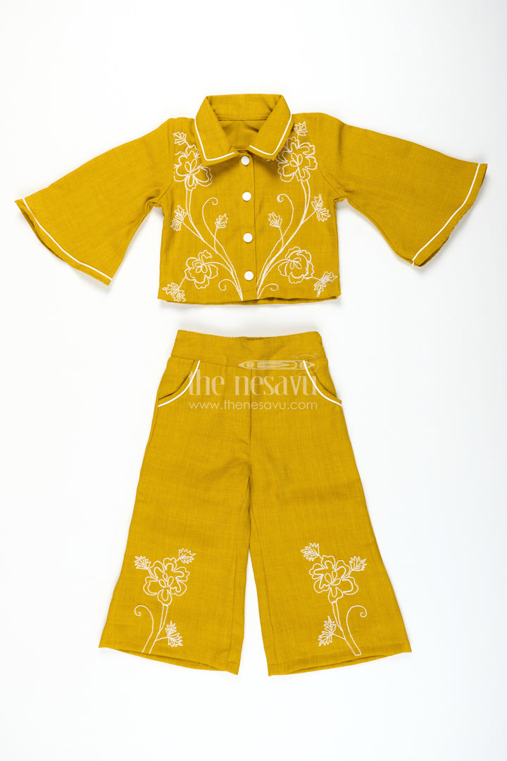 Girls embroidered plazo set for festive school events and family functions