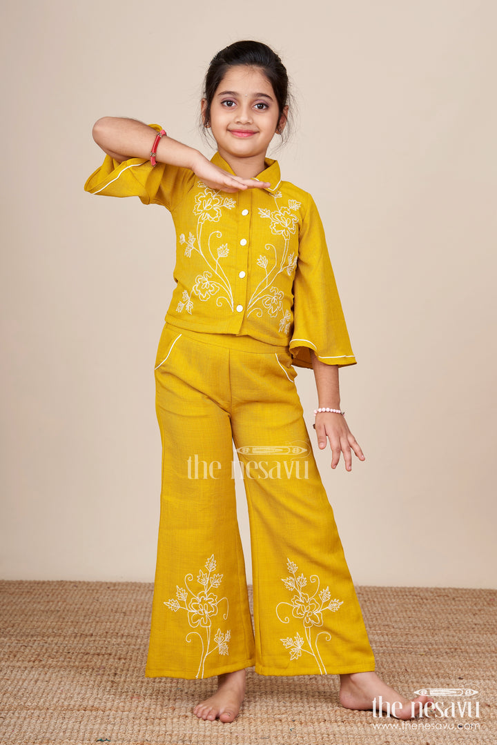 302.Girls Embroidered Plazo Set for Festive School Events and Family Functions
