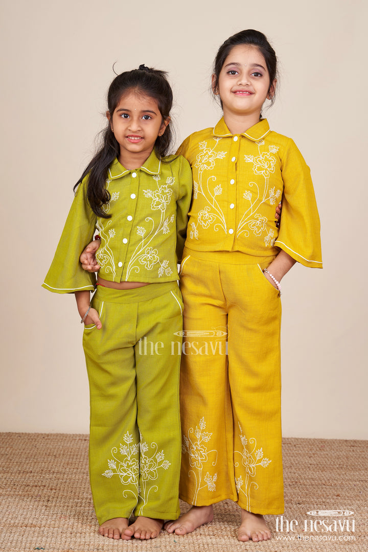 302.Girls Embroidered Plazo Set for Festive School Events and Family Functions