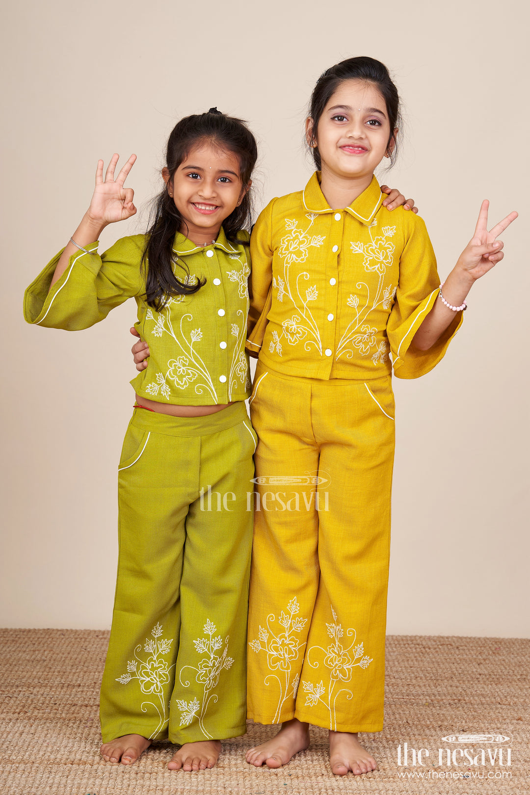 301.Girls Cotton Embroidery Plazo Set for Ethnic Day and Festivals