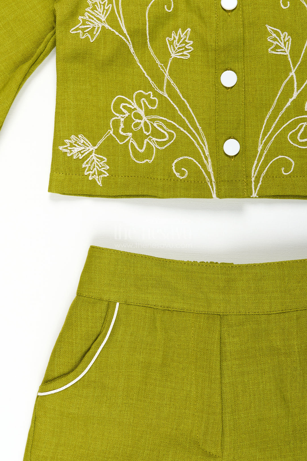 Girls cotton embroidery plazo set for ethnic day and festivals