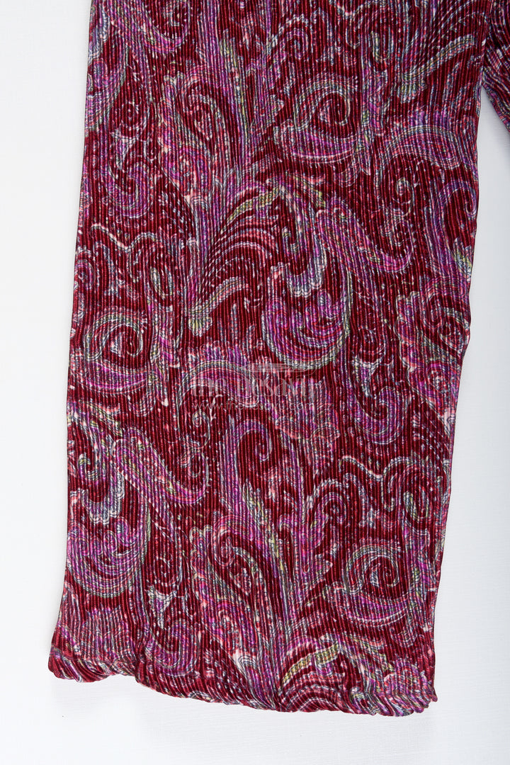 Girls Pink Printed Sharara Set With Layered Frill Top For Weddings And Functions