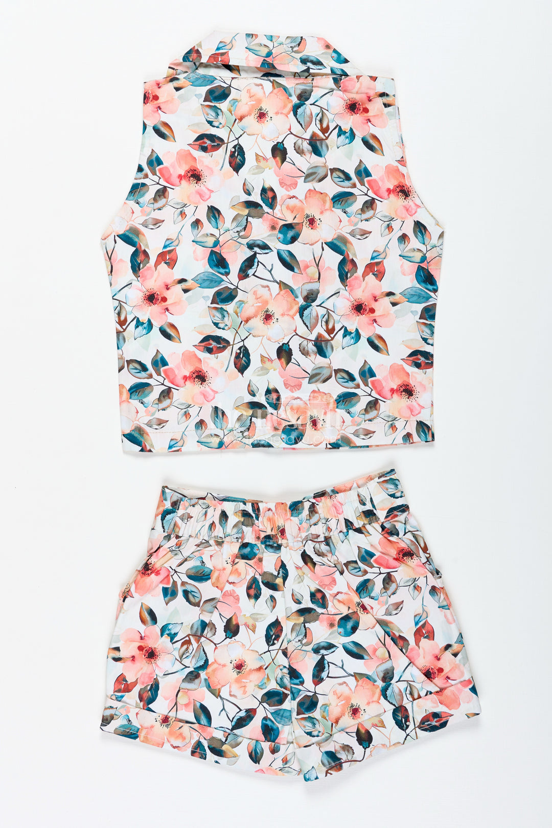 Girls Floral Cotton Casual Set For Summer Birthdays And Park Outings