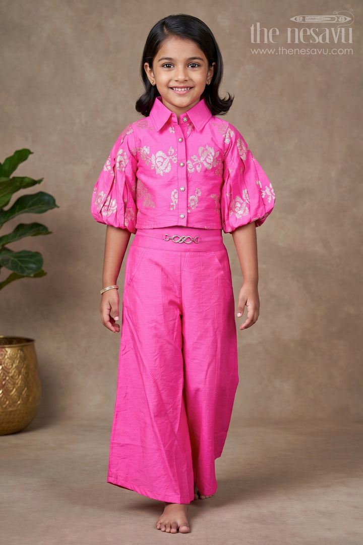 Stylish Georgette Top and Plazo Set for Girls Festive Casual Wear
