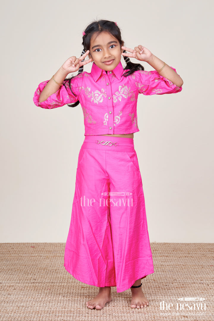 Stylish Georgette Top and Plazo Set for Girls Festive Casual Wear