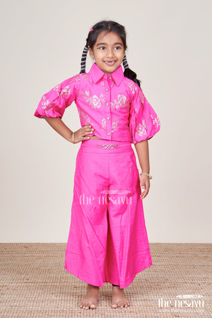 Stylish Georgette Top and Plazo Set for Girls Festive Casual Wear
