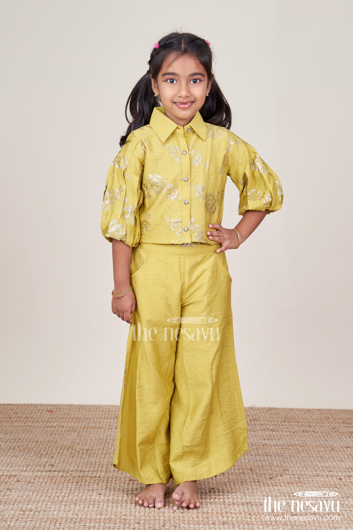 Girls Plazo Top Set In Georgette Modern Festive Wear with Ethnic Flair