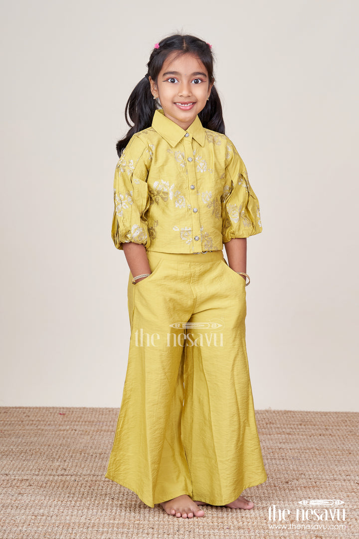 Girls Plazo Top Set In Georgette Modern Festive Wear with Ethnic Flair