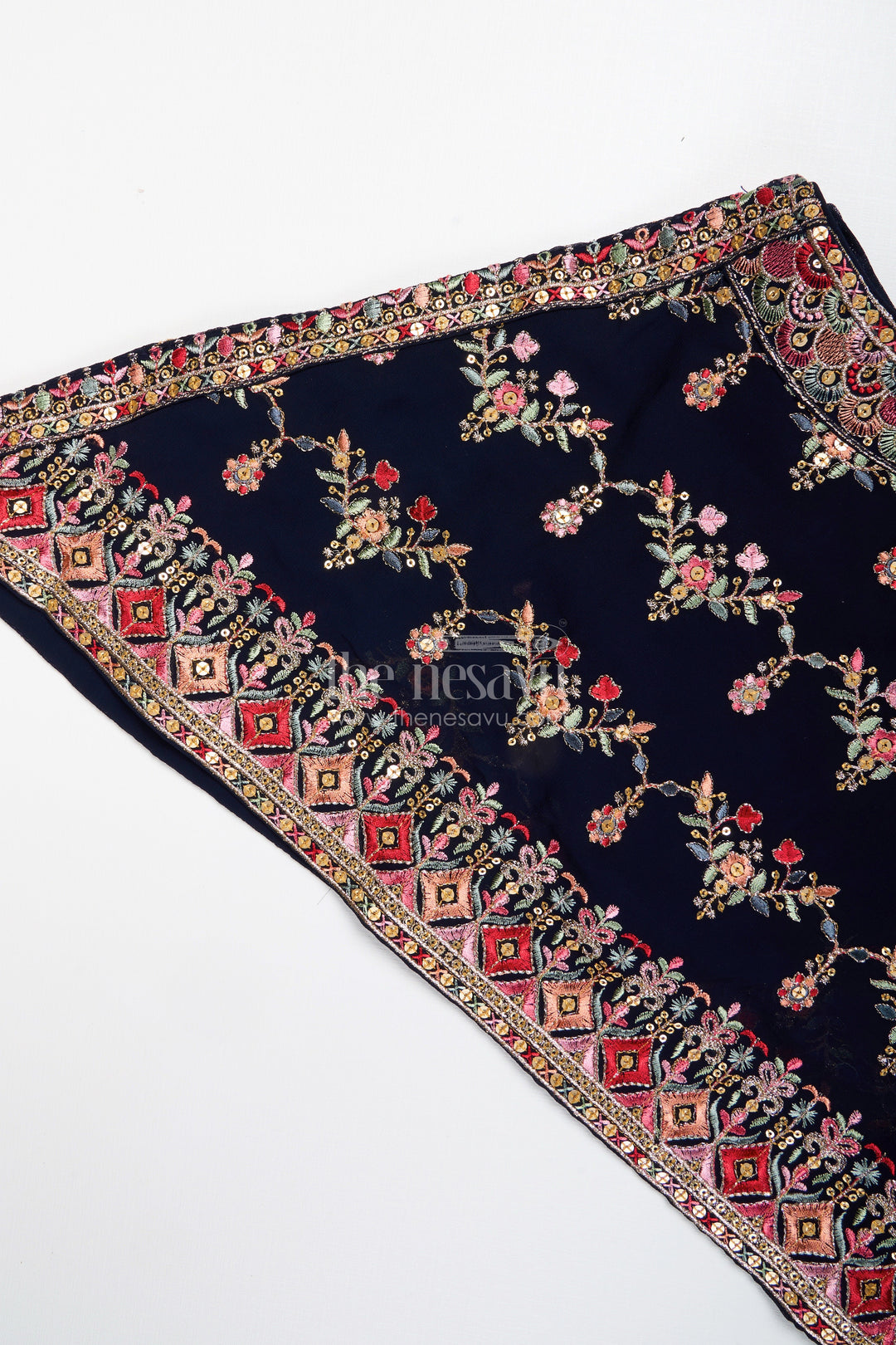 One-shoulder ethnic plazo set with floral embroidery – stylish pick for festive occasions