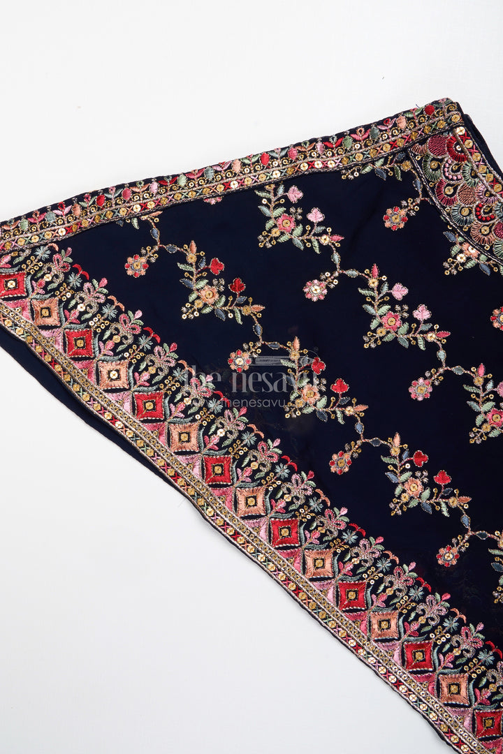One-shoulder ethnic plazo set with floral embroidery – stylish pick for festive occasions