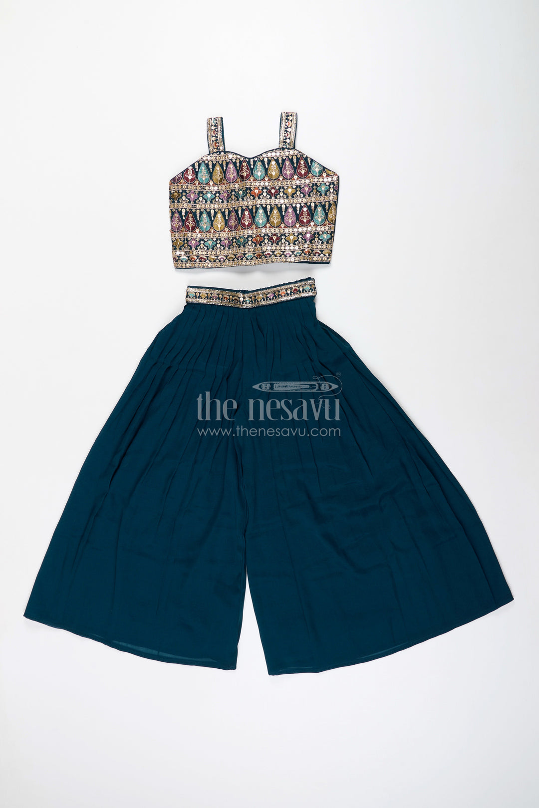 All-over embroidered ethnic co-ord set – traditional charm for girls