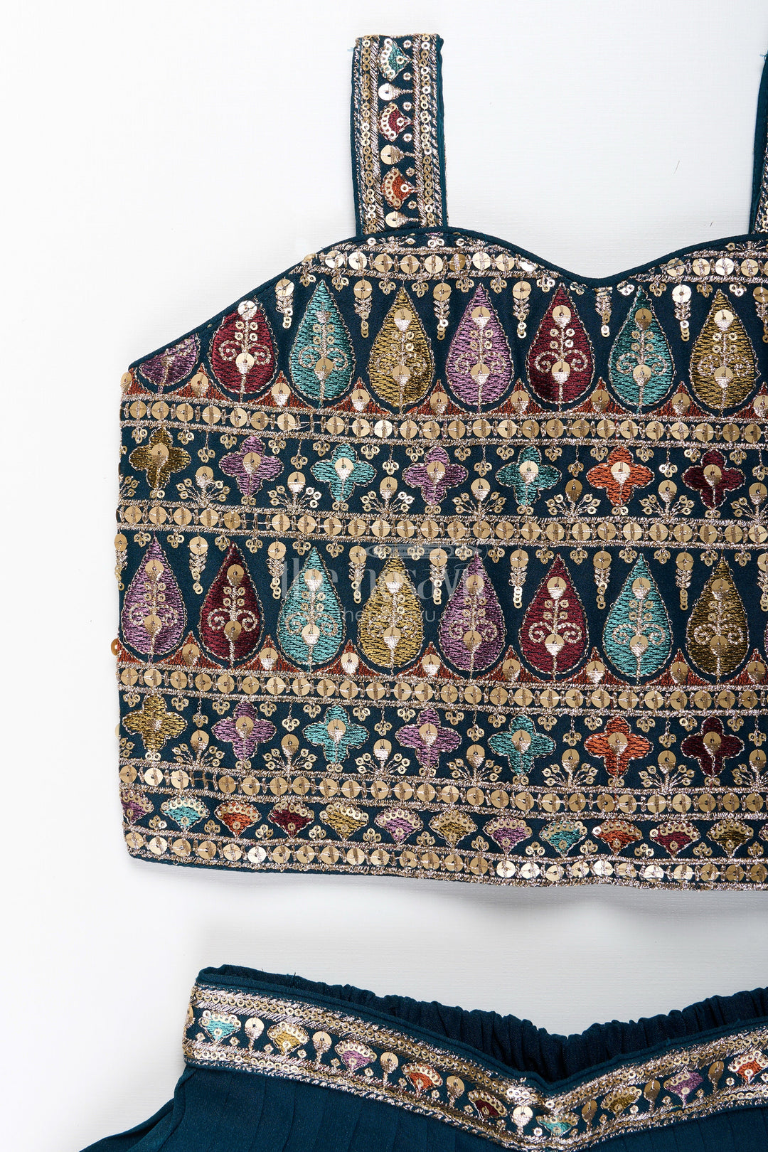 All-over embroidered ethnic co-ord set – traditional charm for girls