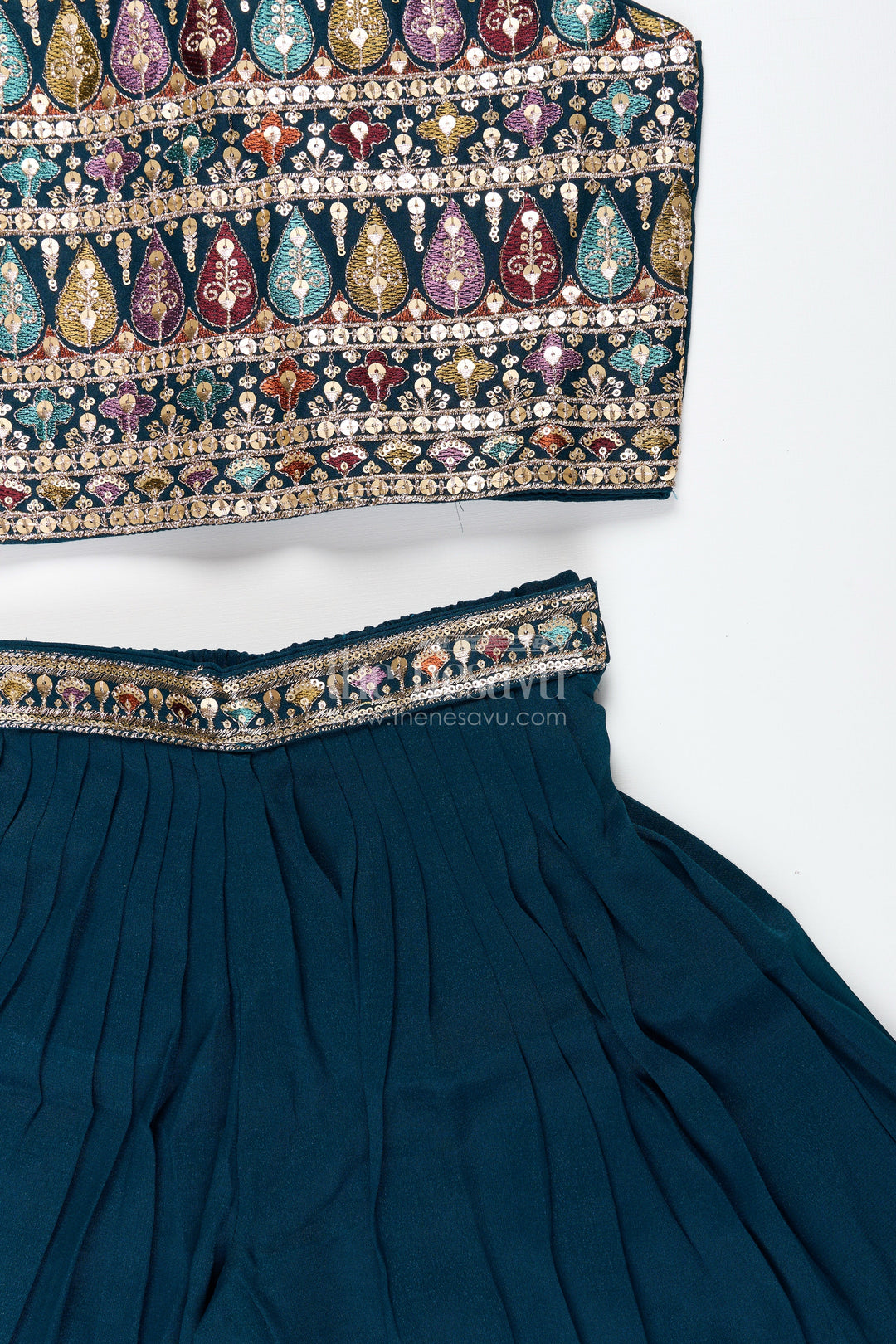 All-over embroidered ethnic co-ord set – traditional charm for girls