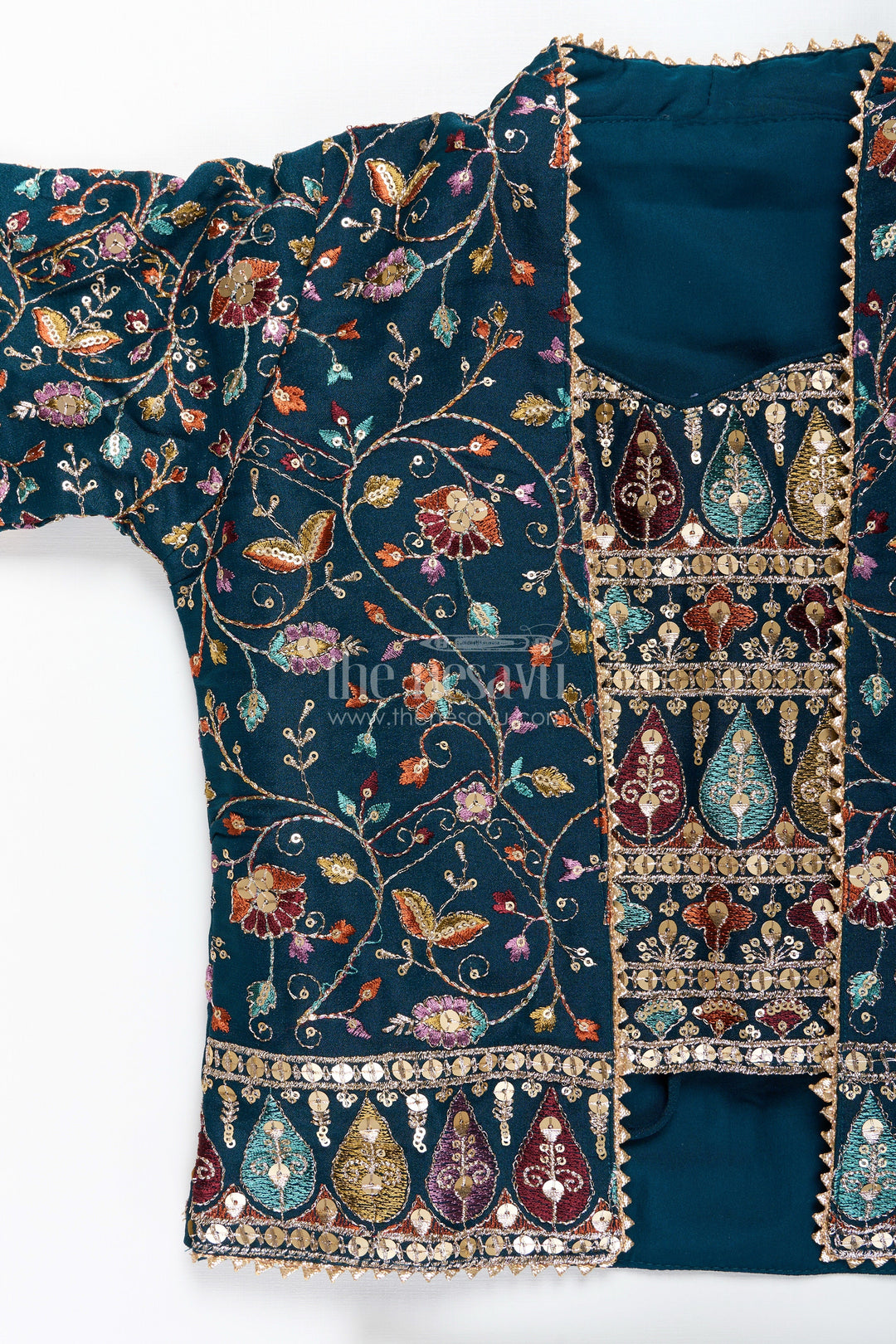 All-over embroidered ethnic co-ord set – traditional charm for girls