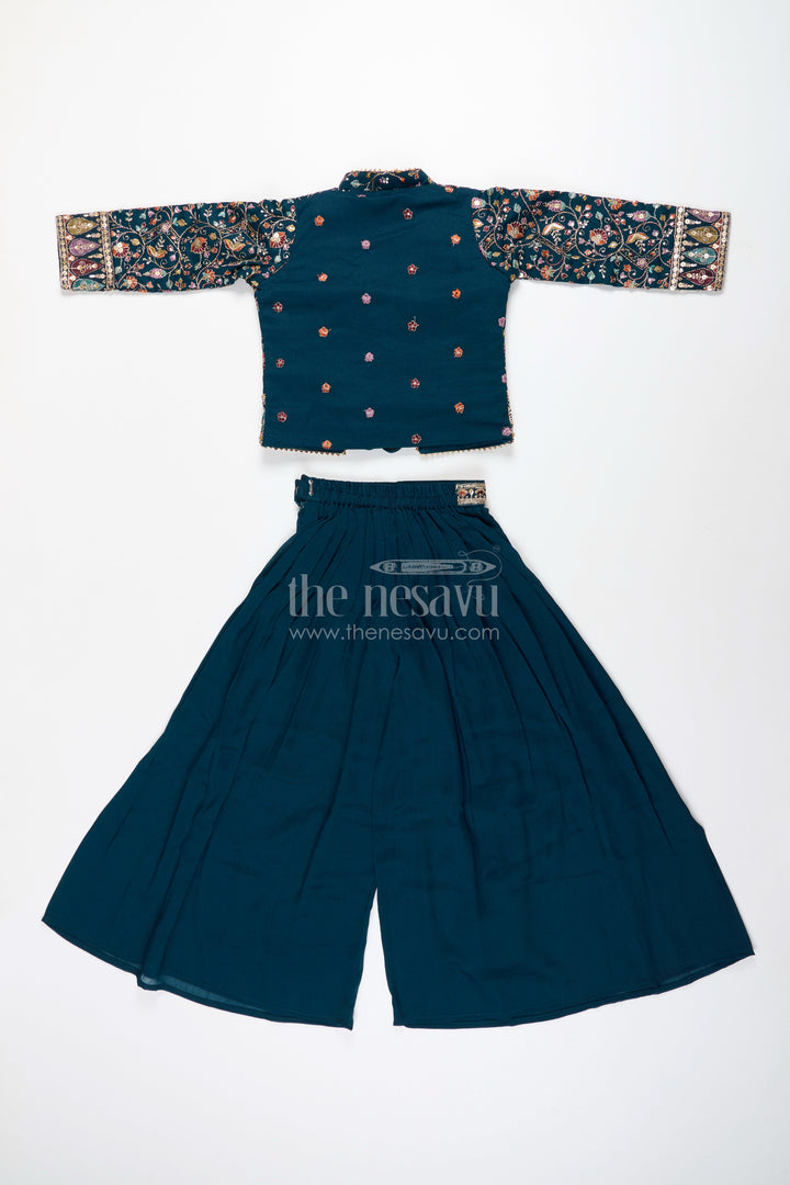 All-over embroidered ethnic co-ord set – traditional charm for girls