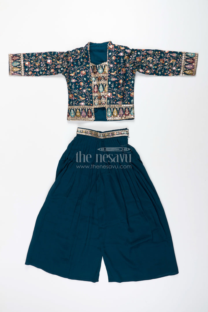 All-over embroidered ethnic co-ord set – traditional charm for girls